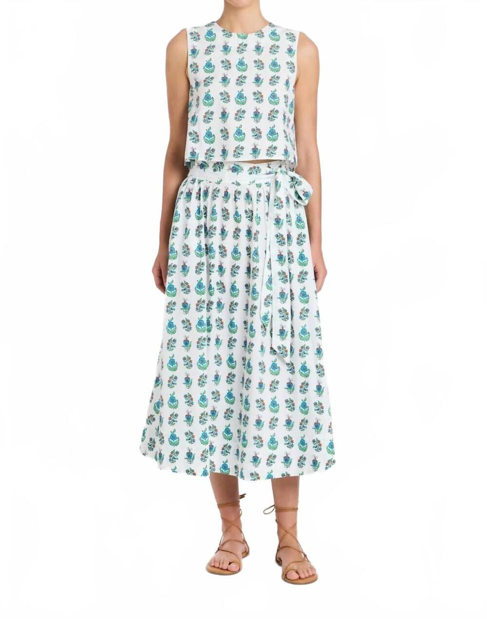 NEW LIVRO lou midi skirt in beach sprigs